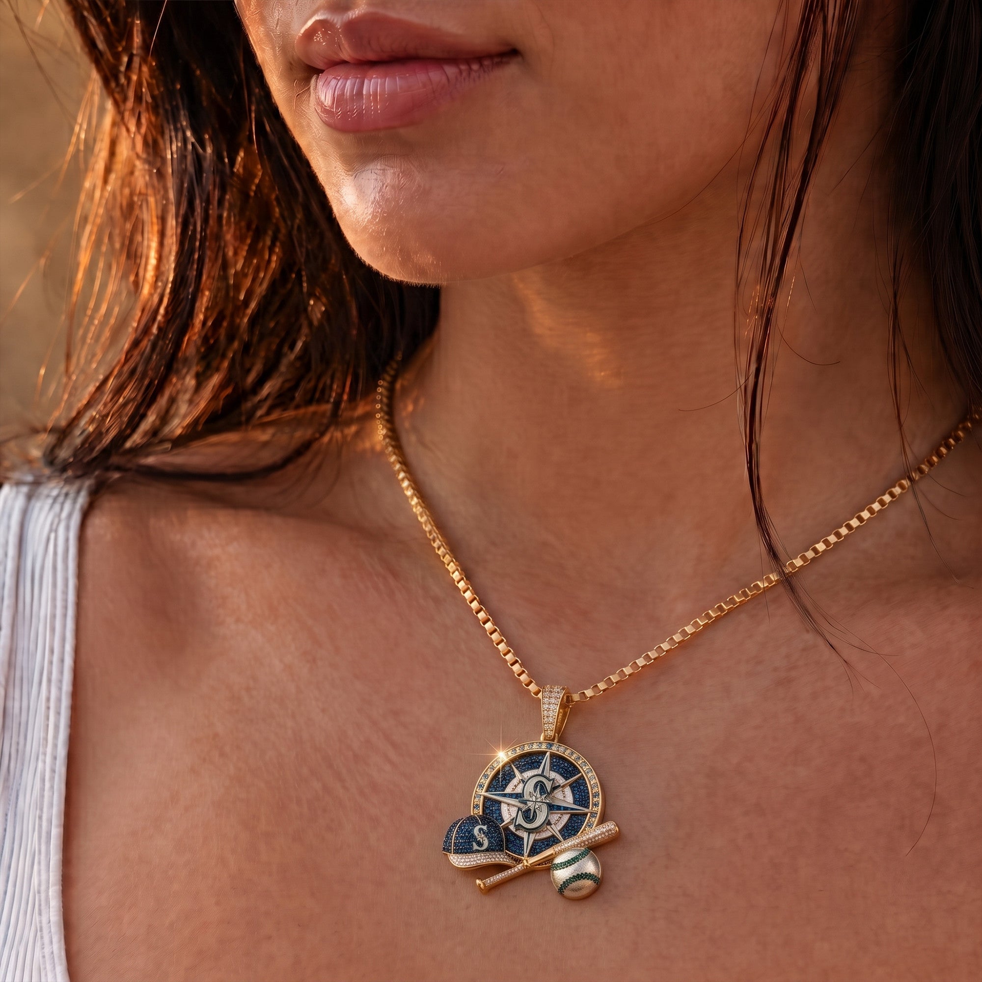 STMR Solid Gold Chain with Diamond Pendant BMD